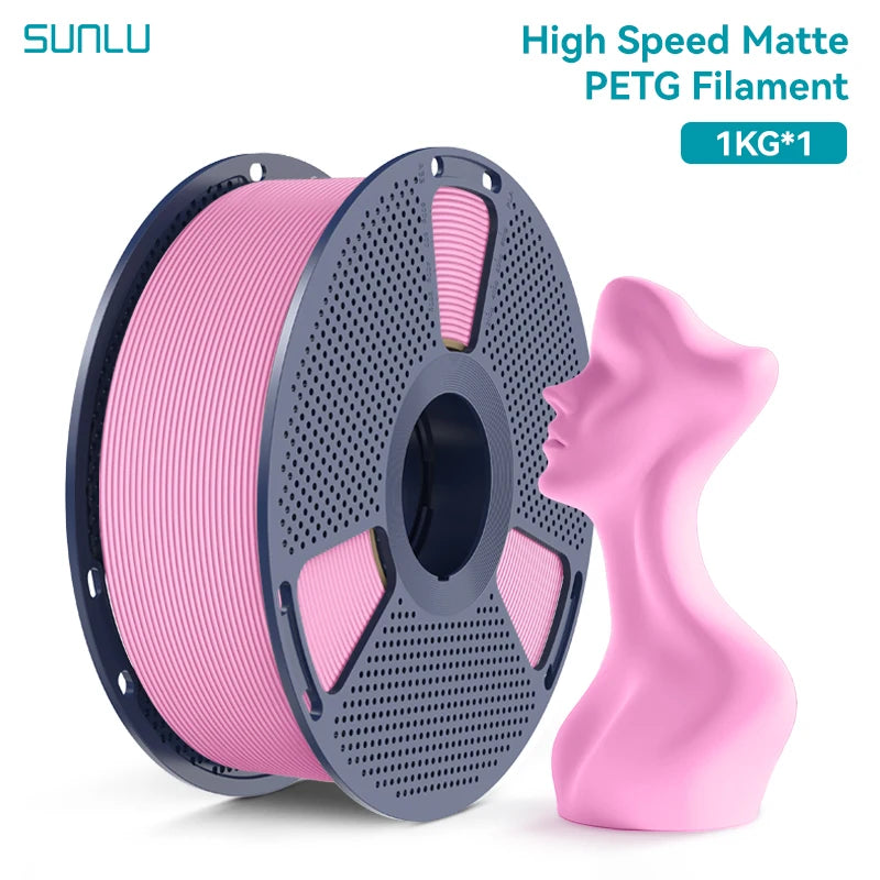SUNLU Matte PETG 1KG 3D Filament 600mm/s High Speed Matte Finish 1.75mm±0.02mm Neatly Wound PETG for Most FDM Printers