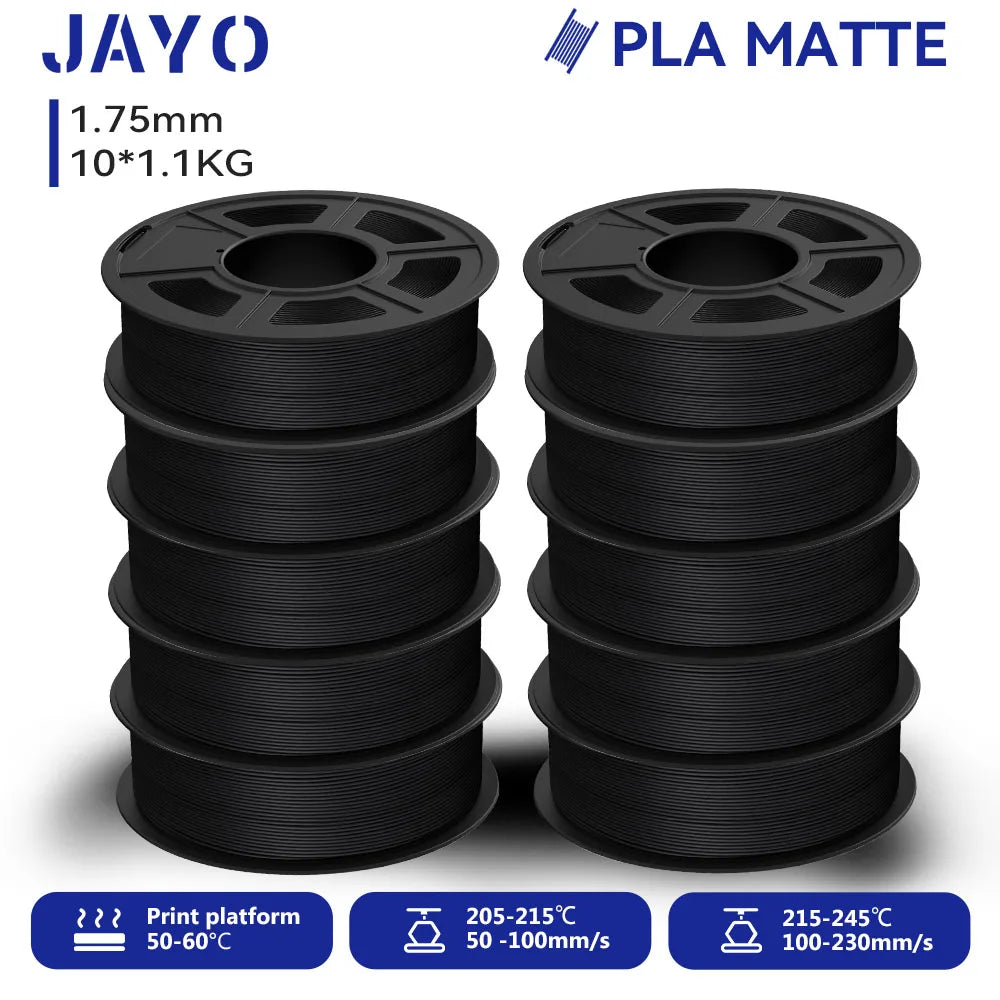 JAYO 5/10 Rolls 3D PETG/PLA/PLA+/PLA Matte Printer Filament 1.75mm No Bubble 3D Printing Materials for 3D Printer&3D Pen