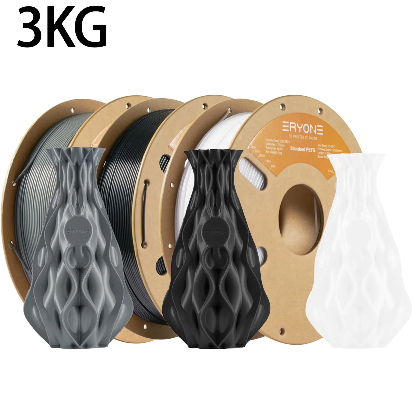 ERYONE 3/5/10KG Standard PETG Filament 1.75mm 3D Print,Multicolor Available,petg filament,3D Filament Wholesal ,1KG/Spool