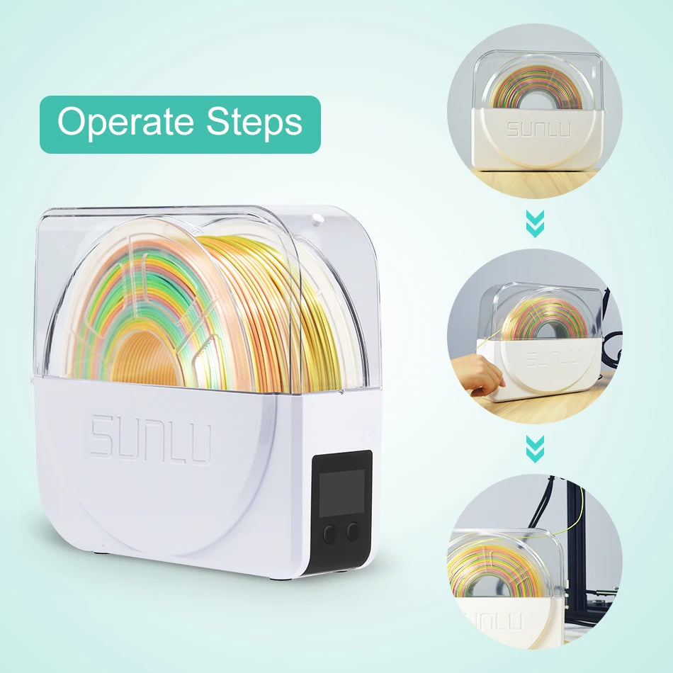 SUNLU Filament Dryer S1 Plus Built-in Circulation Fan Filament Dryer Box Storage Box for 3D Printer Filament 1.75/2.85/3.00mm