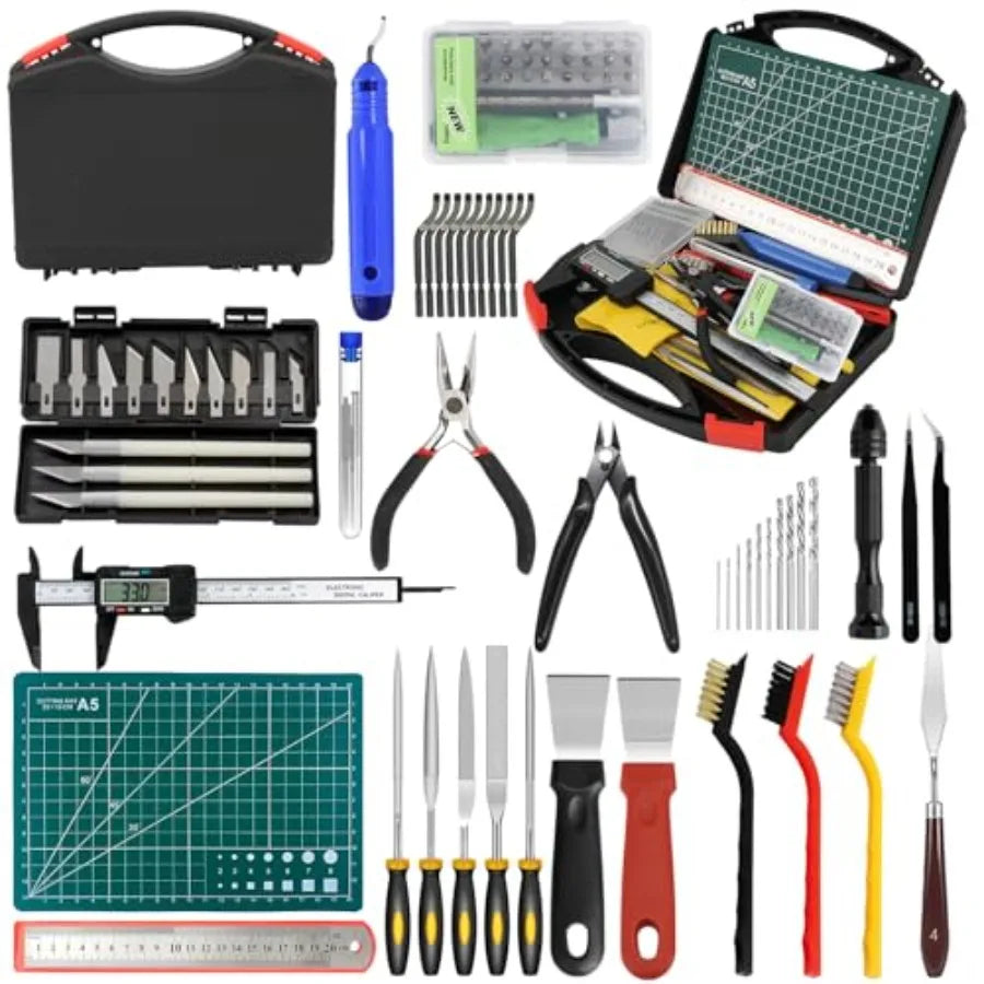 3D Printer Tool Kit 3D Printer Accessories Includes Deburring Tool Removal Tools Digital Caliper Cutting Mat Carrying Case 3D P