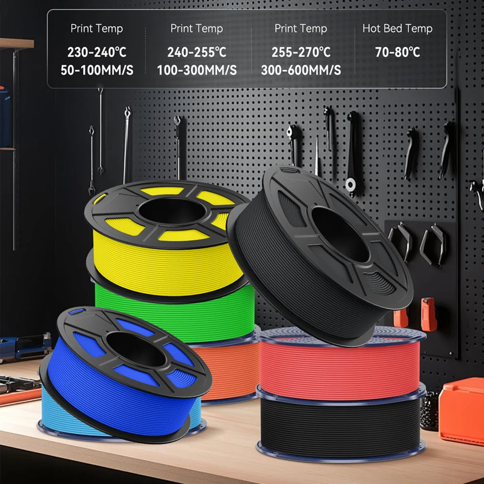 JAYO 5Rolls PETG Filament 1.75mm High Speed PETG 3D Printer Filament 1.1KG/Roll High Flow Speedy Matte 3D Printing Materials