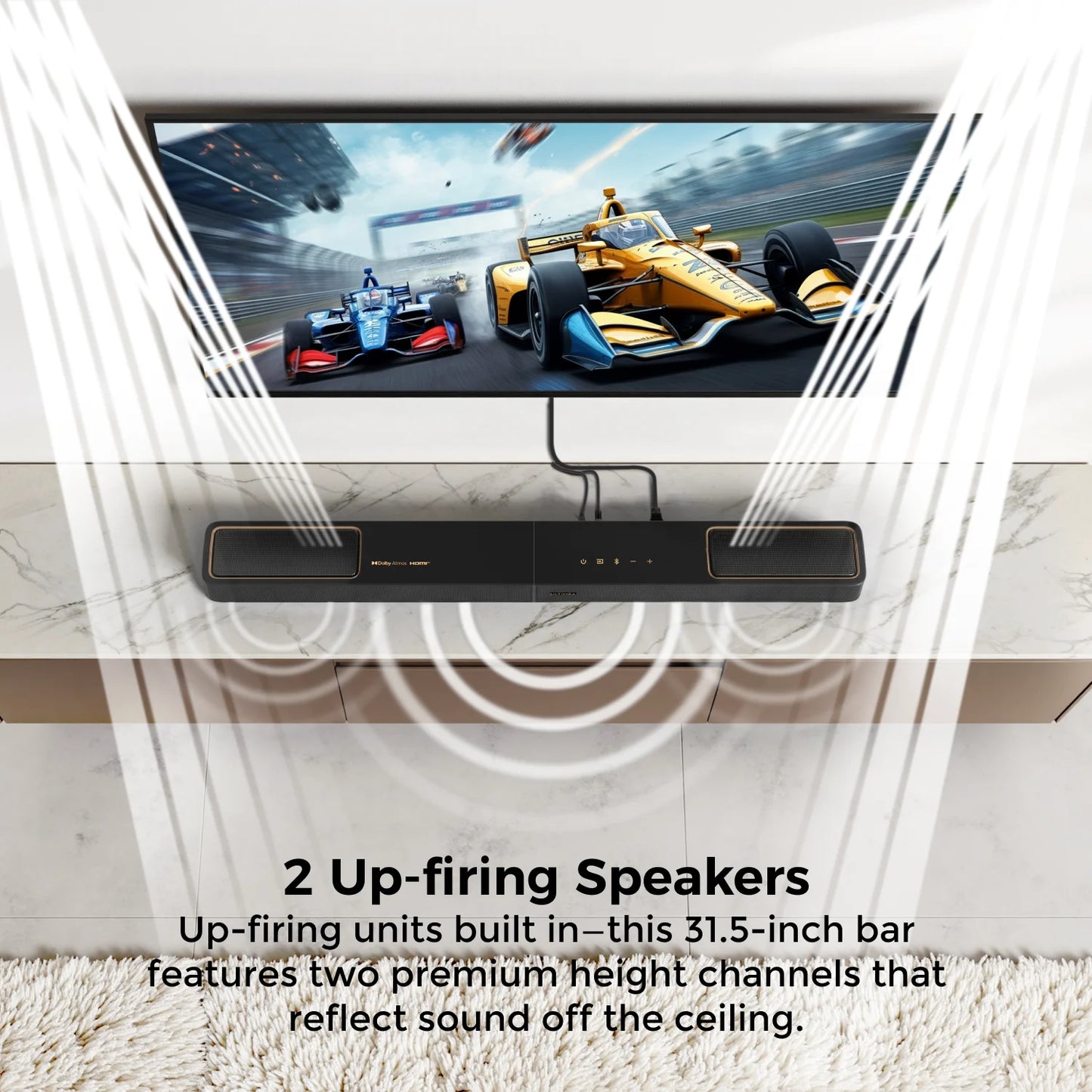 ULTIMEA 460W 5.1.2ch Sound Bar with Dolby Atmos, Surround Sound Home Theater System for TV with 2 Surround Speakers, APP Control