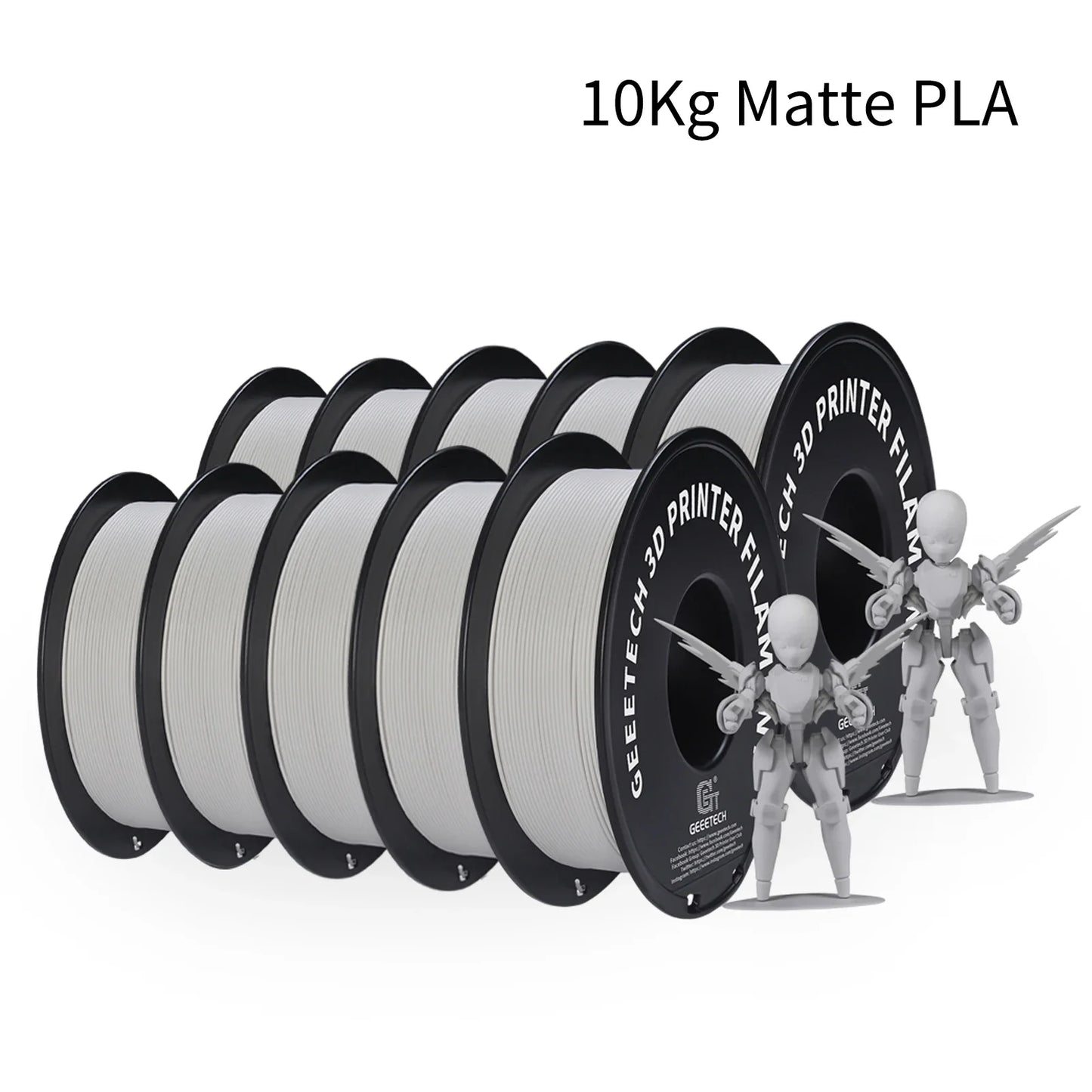 GEEETECH 10Kg 3d Matte PLA Filament 1.75mm Spool Wire For 3D Printer Material,Safety, Vacuum packaging