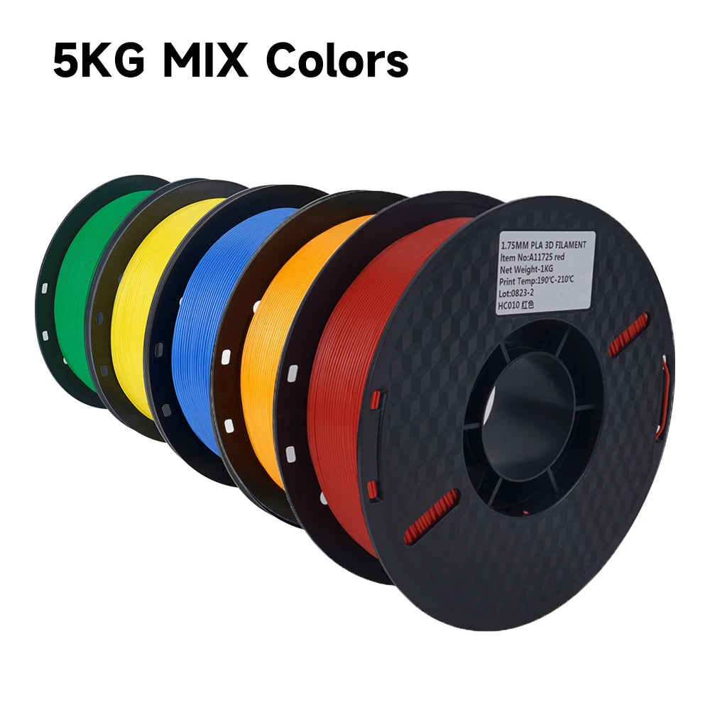 5KG Mix Colors PLA filament 1kg 1 75mm For 3D Printer PLA Material for 3D Printing filamento pla 3D Printer Filament