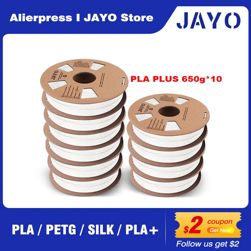 JAYO 10PCS PLA/PETG/ASA/PLA+/ Easy ABS 3D Printer Filament 1.75mm 0.65/1.1KG/Roll 3D Printing Materials for 3D Printer&3D Pen