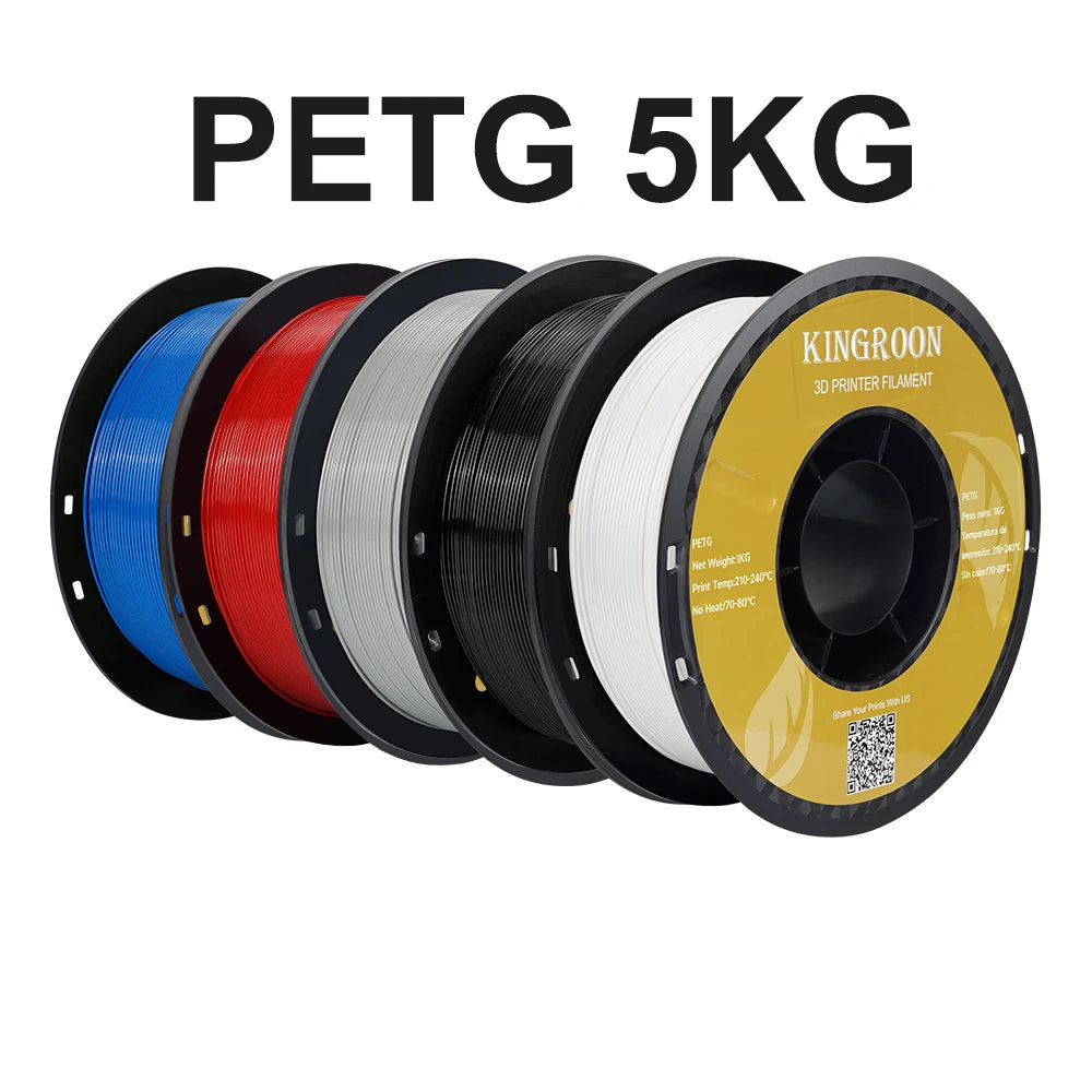 KINGROON 5KG PLA TPU PETG Filament Mix color 1.75mm 3D Printer Plastic No Bubble Spool 3D Printing Materials Wholesales