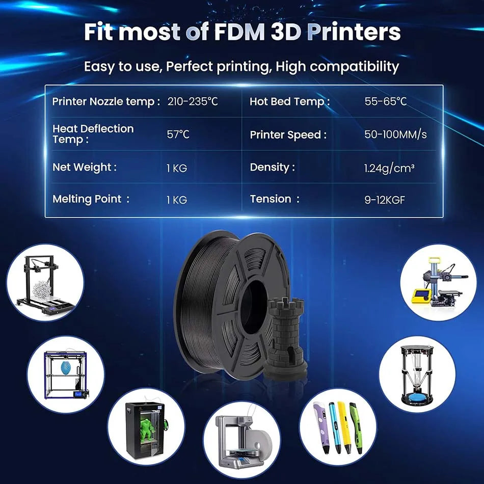 JAYO PLA+ 3D Filament PLA Plus 3D Printer Filament Neatly Wound PLA 1.75mm For FDM 3D Printers High Toughness Materials