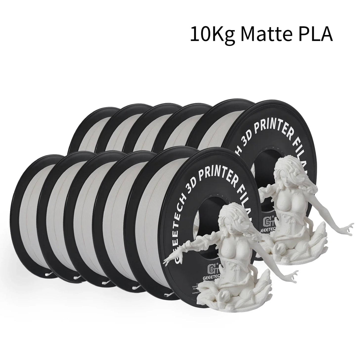 GEEETECH 10Kg 3d Matte PLA Filament 1.75mm Spool Wire For 3D Printer Material,Safety, Vacuum packaging