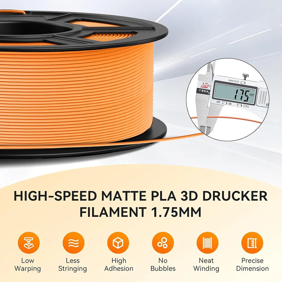 JAYO PLA Classic 3D Printer Filament 1.75mm High Speed Matte PLA 3D Filament 10Rolls/set Neatly Wound Matte Effect 1.1KG/Roll