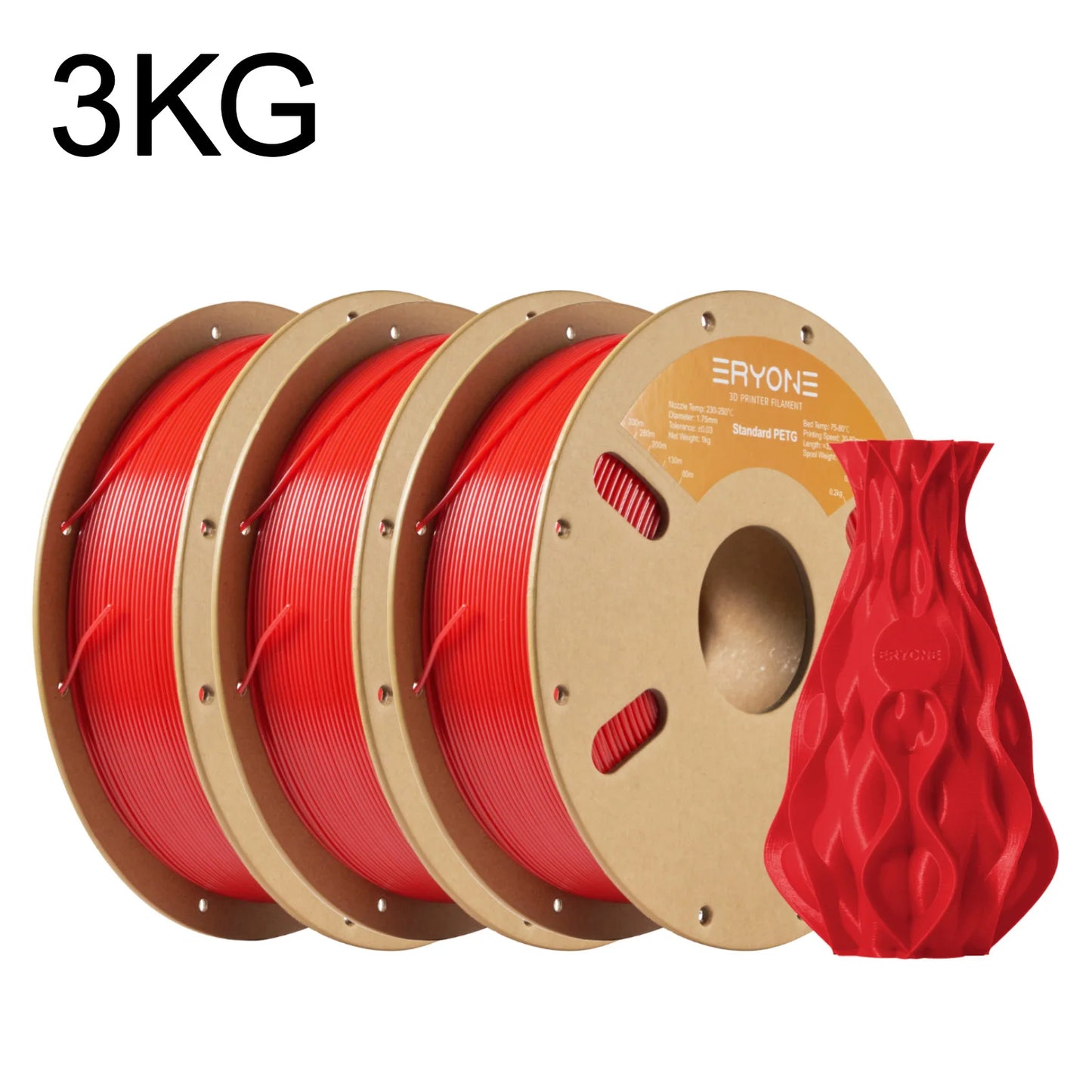 ERYONE 3/5/10KG Standard PETG Filament 1.75mm 3D Print,Multicolor Available,petg filament,3D Filament Wholesal ,1KG/Spool