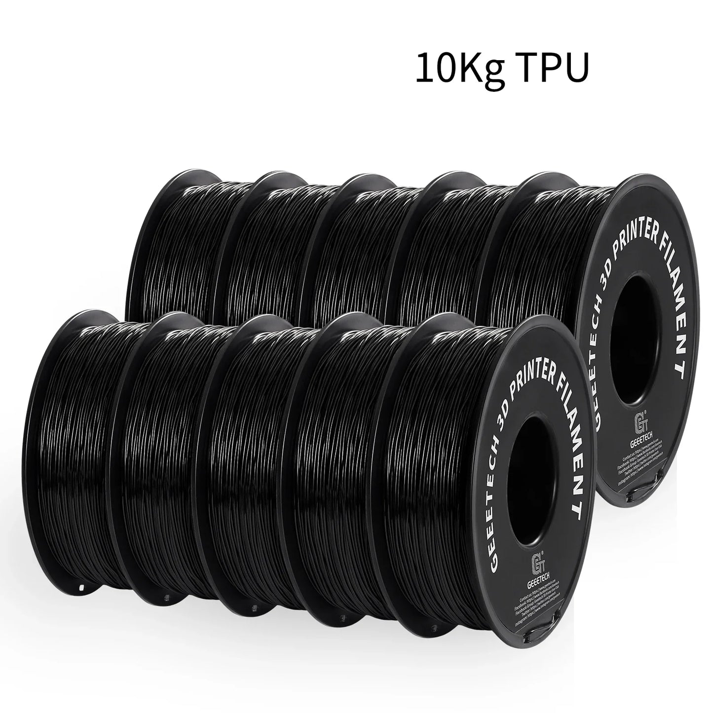 GEEETECH 10Kg In One Box Matte/PETG/Silk PLA/TPU/ABS+ 3D PLA Filament 1.75mm Spool Wire For 3D Printer Material,Safety