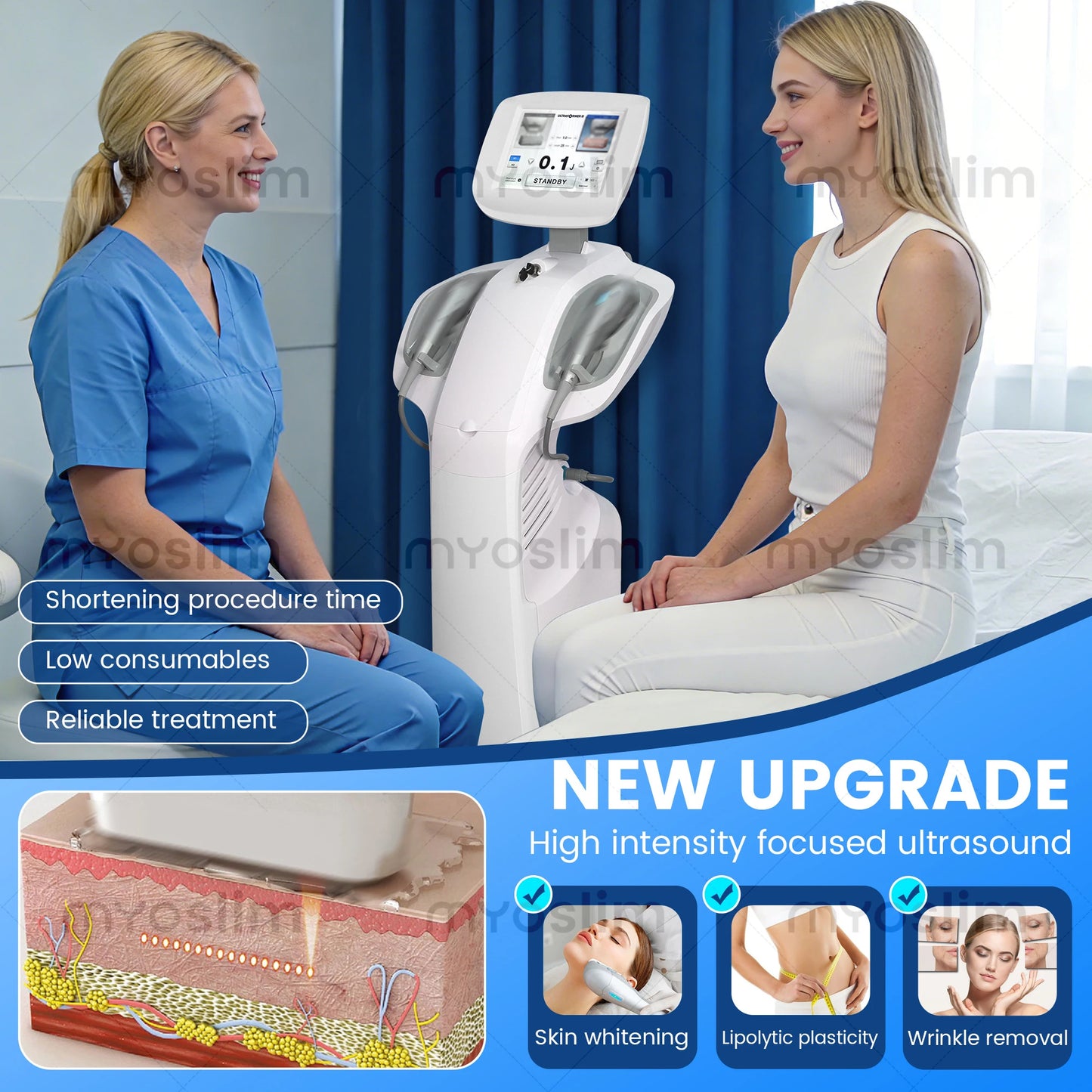 7D Max Machine Facial Lift Body Slim Anti Wrinkle 2 Handles Ultra Facial Lift Body Slim Anti Wrinkle Body Skin Tightening