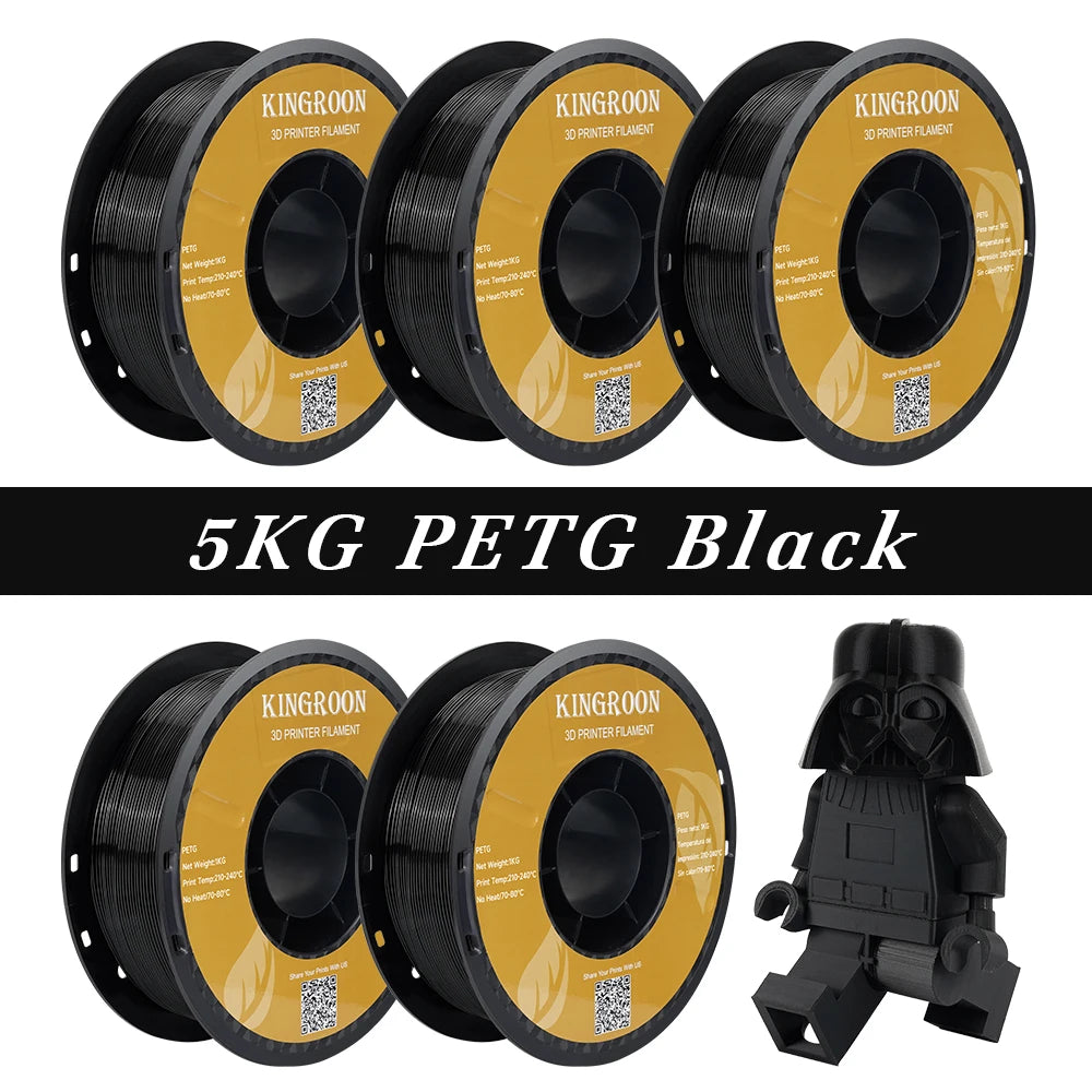 KINGROON 5KG PLA TPU PETG Filament Mix color 1.75mm 3D Printer Plastic No Bubble Spool 3D Printing Materials Wholesales