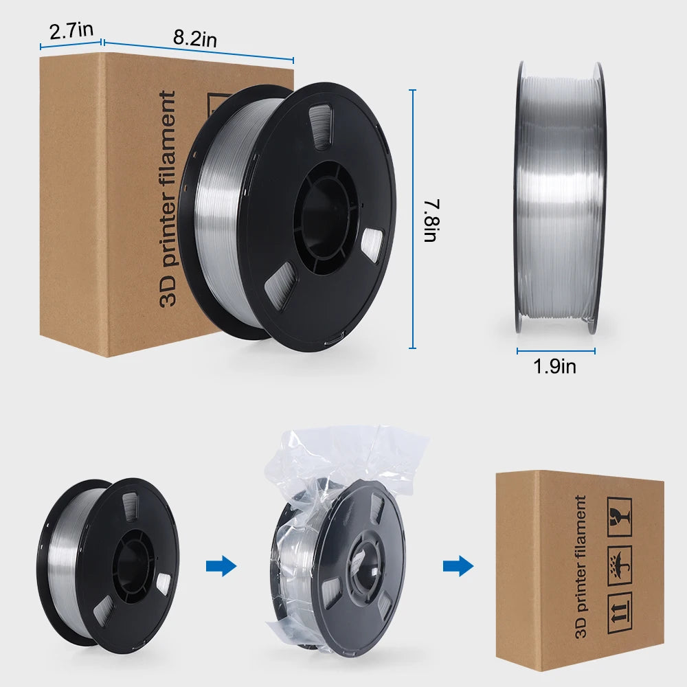 10kg PETG Filament 1.75mm Bundle Black Mixing Color 22LBS 3D Printer Filament 1kg/roll Plastic Spool PETG Material