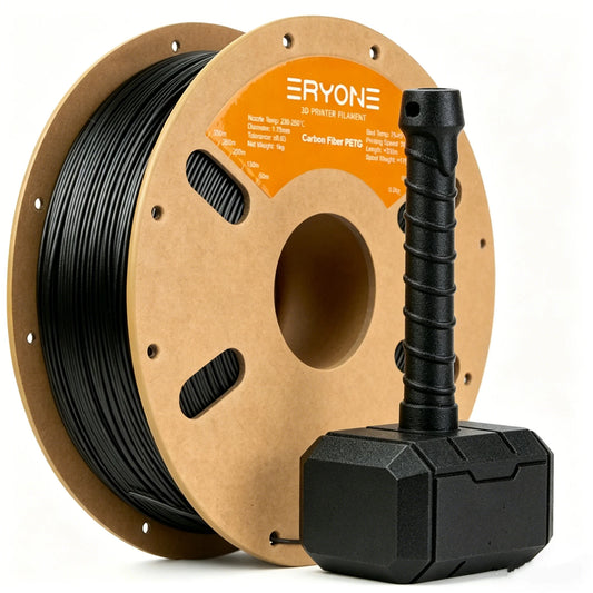 Eryone 3KG PETG Carbon Fiber Filament 1.75mm, 15% CF High Rigidity 3D Printer Filament, +/-0.03mm Value Pack