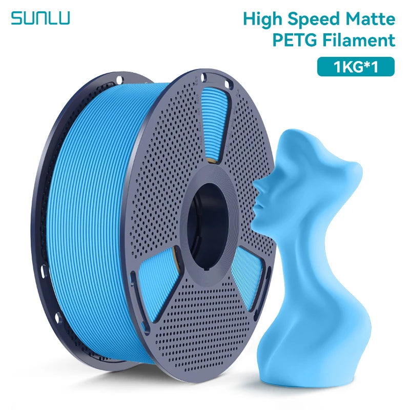 SUNLU Matte PETG 1KG 3D Filament 600mm/s High Speed Matte Finish 1.75mm±0.02mm Neatly Wound PETG for Most FDM Printers