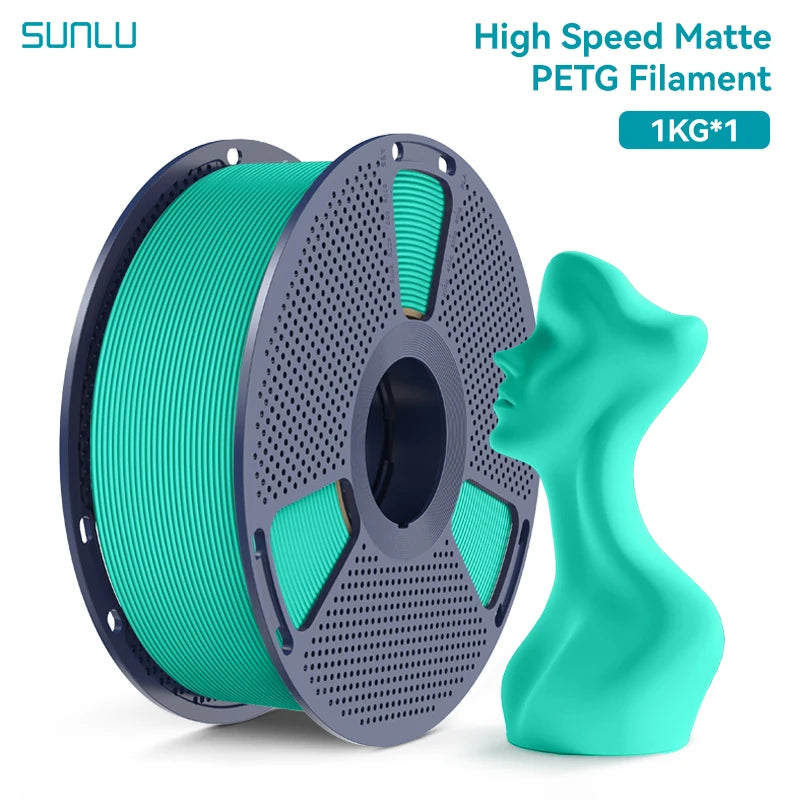 SUNLU Matte PETG 1KG 3D Filament 600mm/s High Speed Matte Finish 1.75mm±0.02mm Neatly Wound PETG for Most FDM Printers