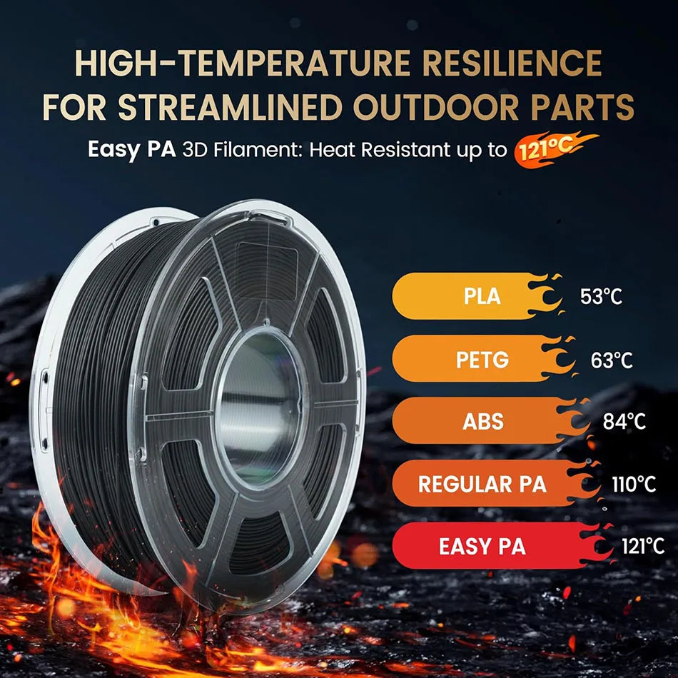 JAYO Easy PA Nylon 3D Filament 1KG 3D Printer Filament Fit Most FDM Printer Polyamide (PA) Nylon Filament Warp-Free Printing