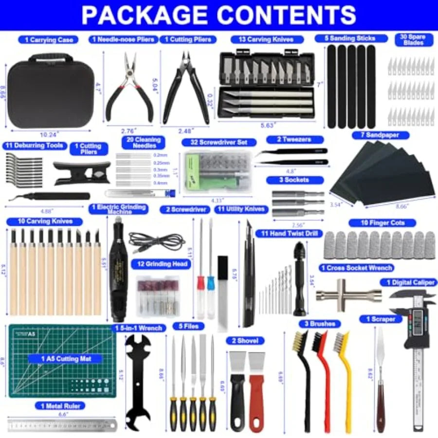 3D Printer Tool Kit 3D Printer Accessories Includes Deburring Tool Removal Tools Digital Caliper Cutting Mat Carrying Case 3D P