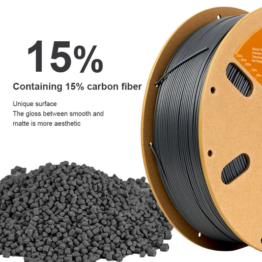 Eryone 3KG PETG Carbon Fiber Filament 1.75mm, 15% CF High Rigidity 3D Printer Filament, +/-0.03mm Value Pack
