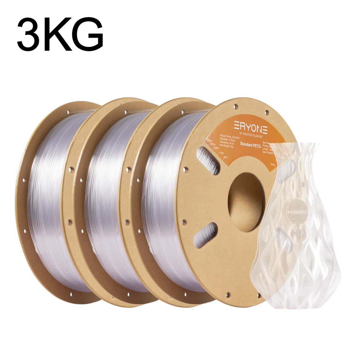 ERYONE 3/5/10KG Standard PETG Filament 1.75mm 3D Print,Multicolor Available,petg filament,3D Filament Wholesal ,1KG/Spool