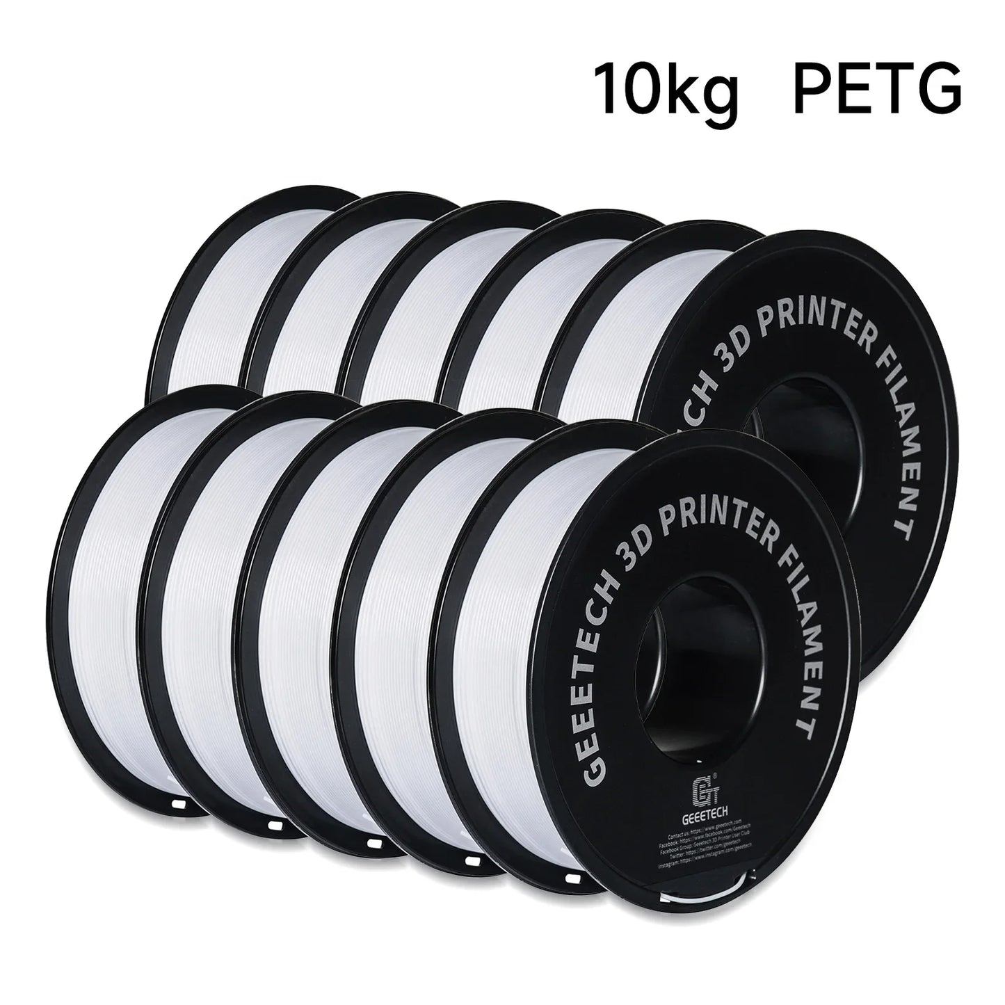 GEEETECH 10Kg In One Box Matte/PETG/Silk PLA/TPU/ABS+ 3D PLA Filament 1.75mm Spool Wire For 3D Printer Material,Safety