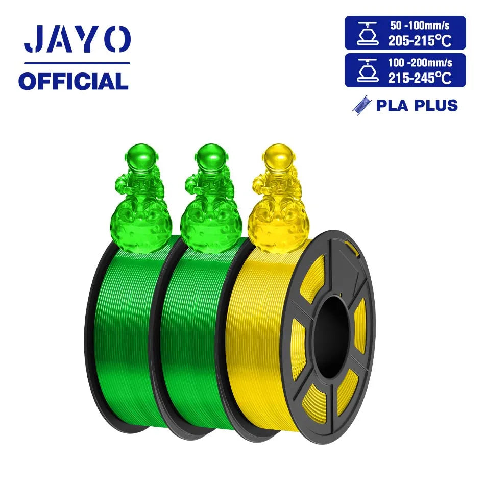 JAYO PLA+ 3D Filament PLA Plus 3D Printer Filament Neatly Wound PLA 1.75mm For FDM 3D Printers High Toughness Materials