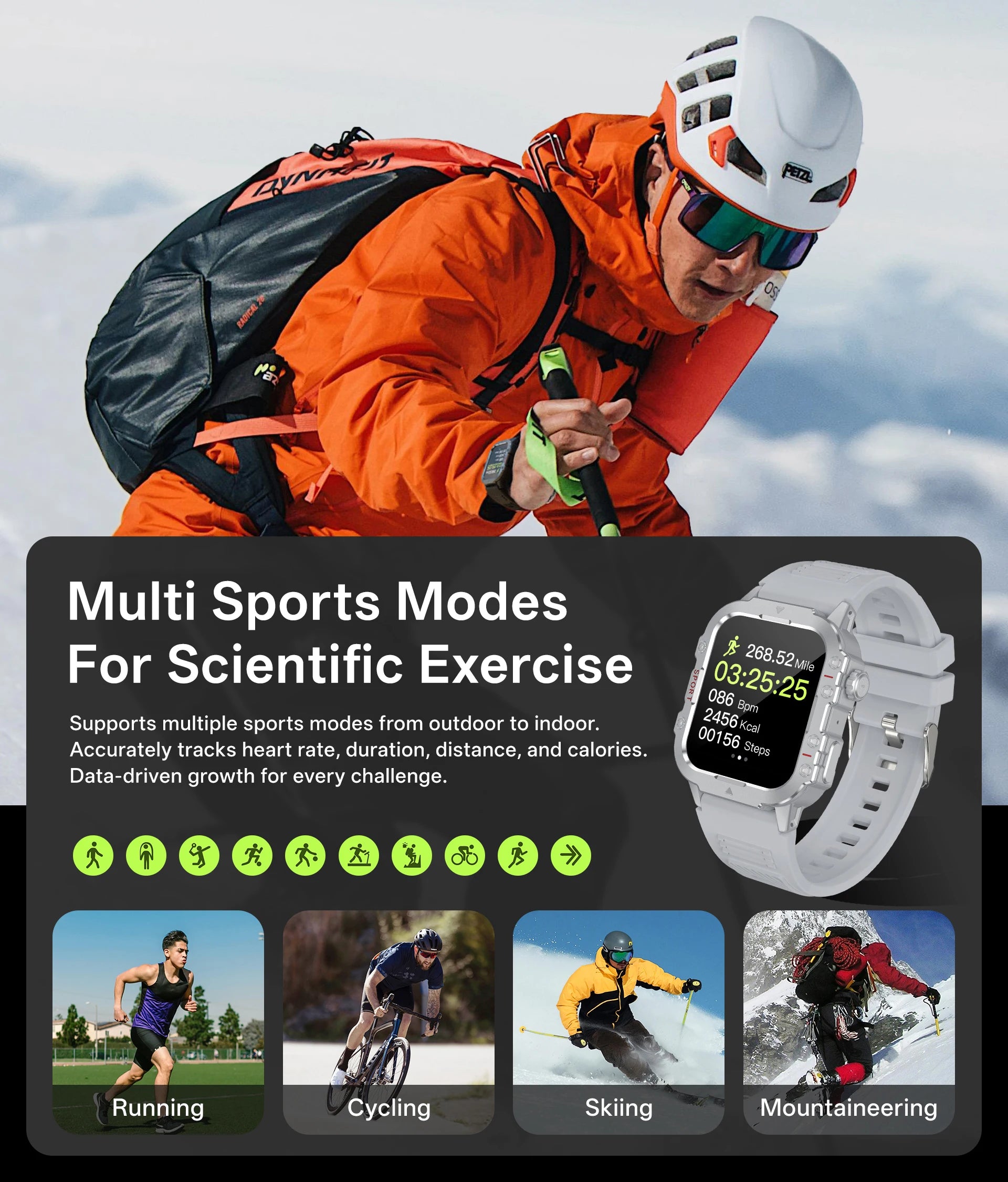 2026 New Military Smart Watch Men IP67 3ATM Outdoor Sports Fitness Tra ...