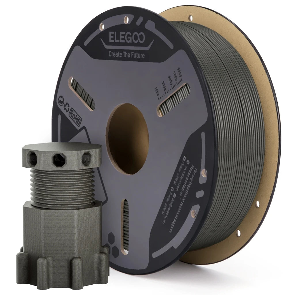  ELEGOO PETG-CF Carbon Fiber PETG Filament 1.75 mm Gray 1KG, High Strength & Rigidity 3D Printing Filament,Fits for Most FDM