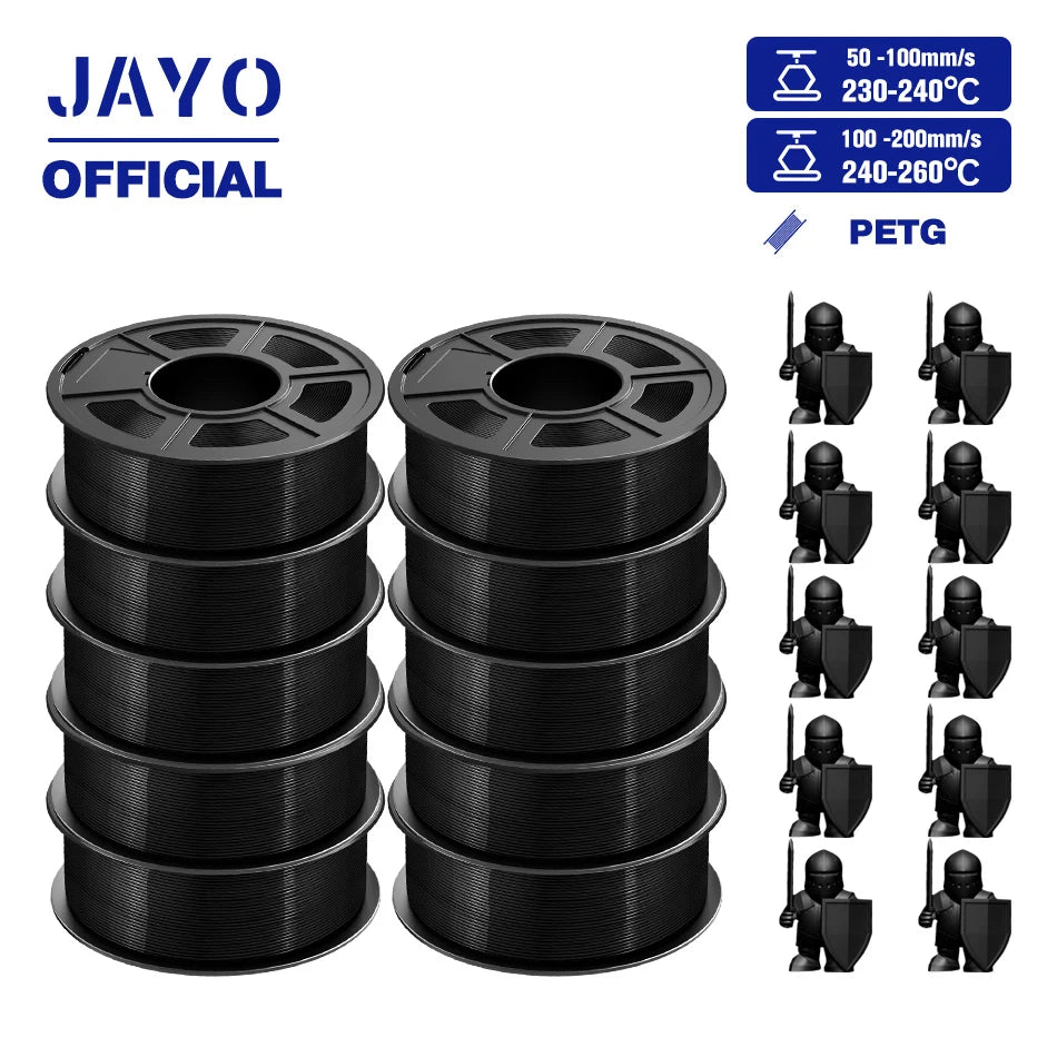 JAYO 10PCS PLA/PETG/ASA/PLA+/ Easy ABS 3D Printer Filament 1.75mm 0.65/1.1KG/Roll 3D Printing Materials for 3D Printer&3D Pen