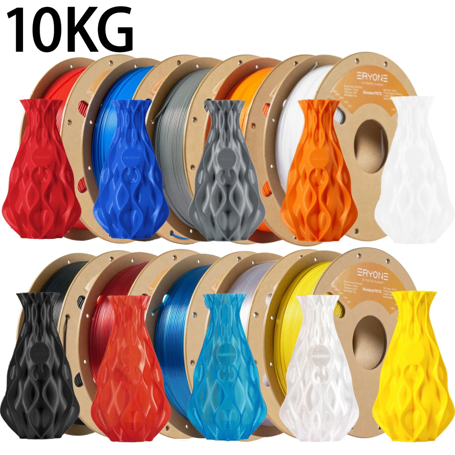 ERYONE 3/5/10KG Standard PETG Filament 1.75mm 3D Print,Multicolor Available,petg filament,3D Filament Wholesal ,1KG/Spool
