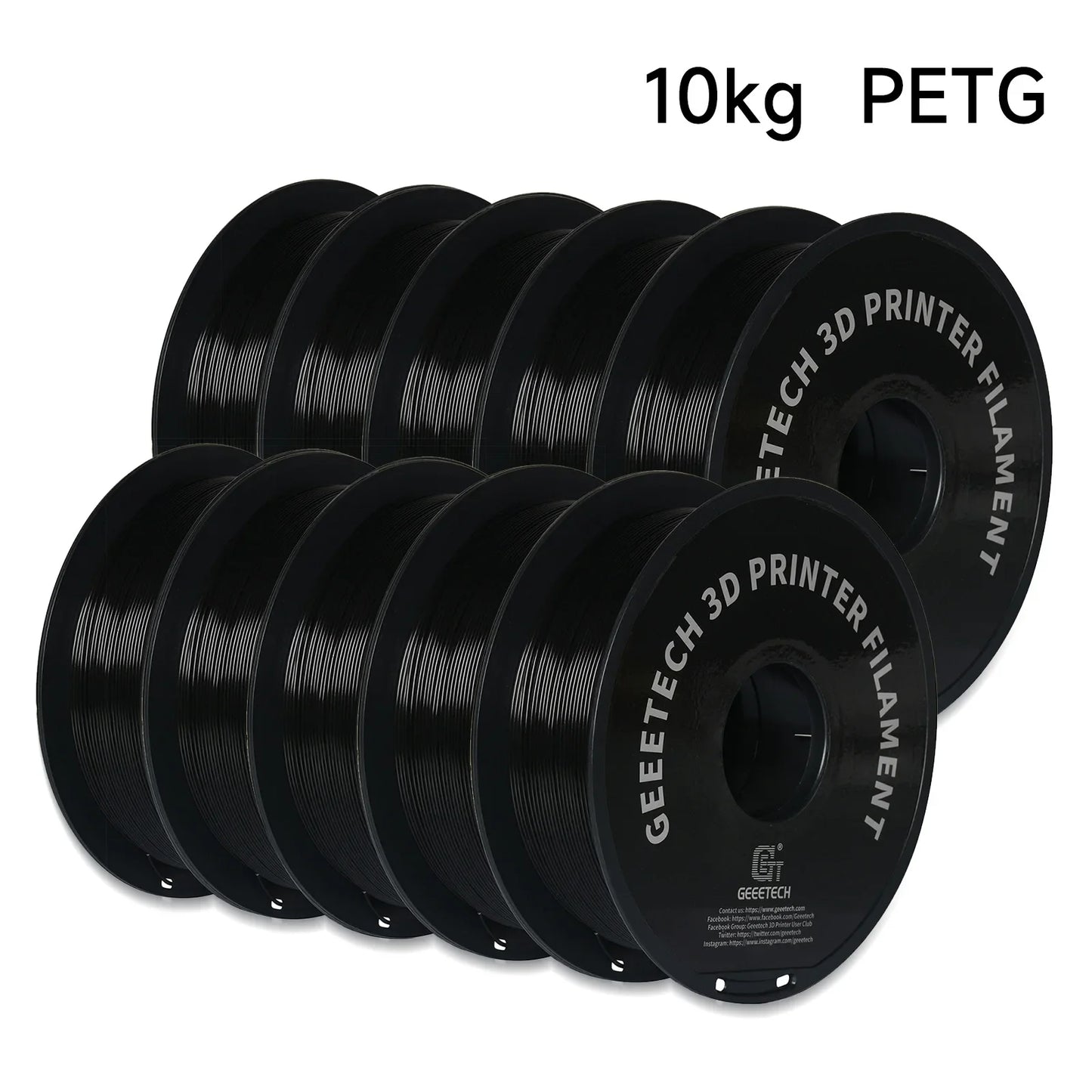 GEEETECH 10Kg In One Box Matte/PETG/Silk PLA/TPU/ABS+ 3D PLA Filament 1.75mm Spool Wire For 3D Printer Material,Safety