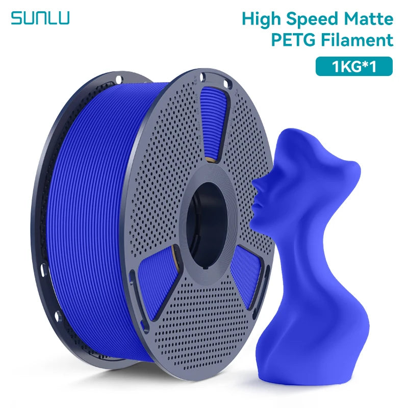 SUNLU Matte PETG 1KG 3D Filament 600mm/s High Speed Matte Finish 1.75mm±0.02mm Neatly Wound PETG for Most FDM Printers