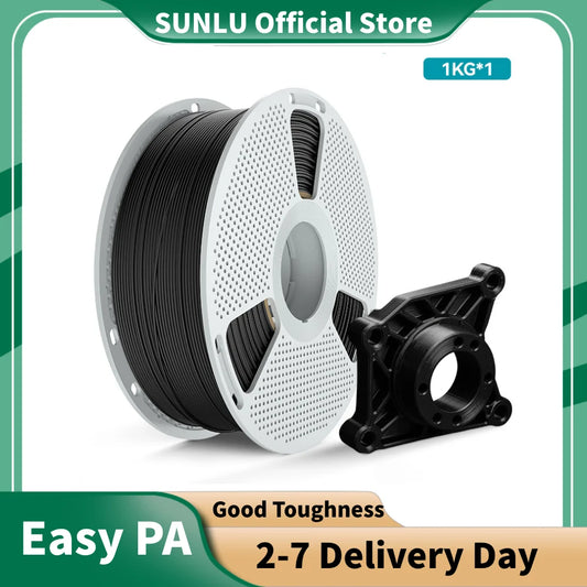 SUNLU 1.75mm Easy PA 3D Printer Filament 1KG/350M, High Strength, No Warp/Crack, ±0.03mm, 100% Filament Lines Up Neatly From EU