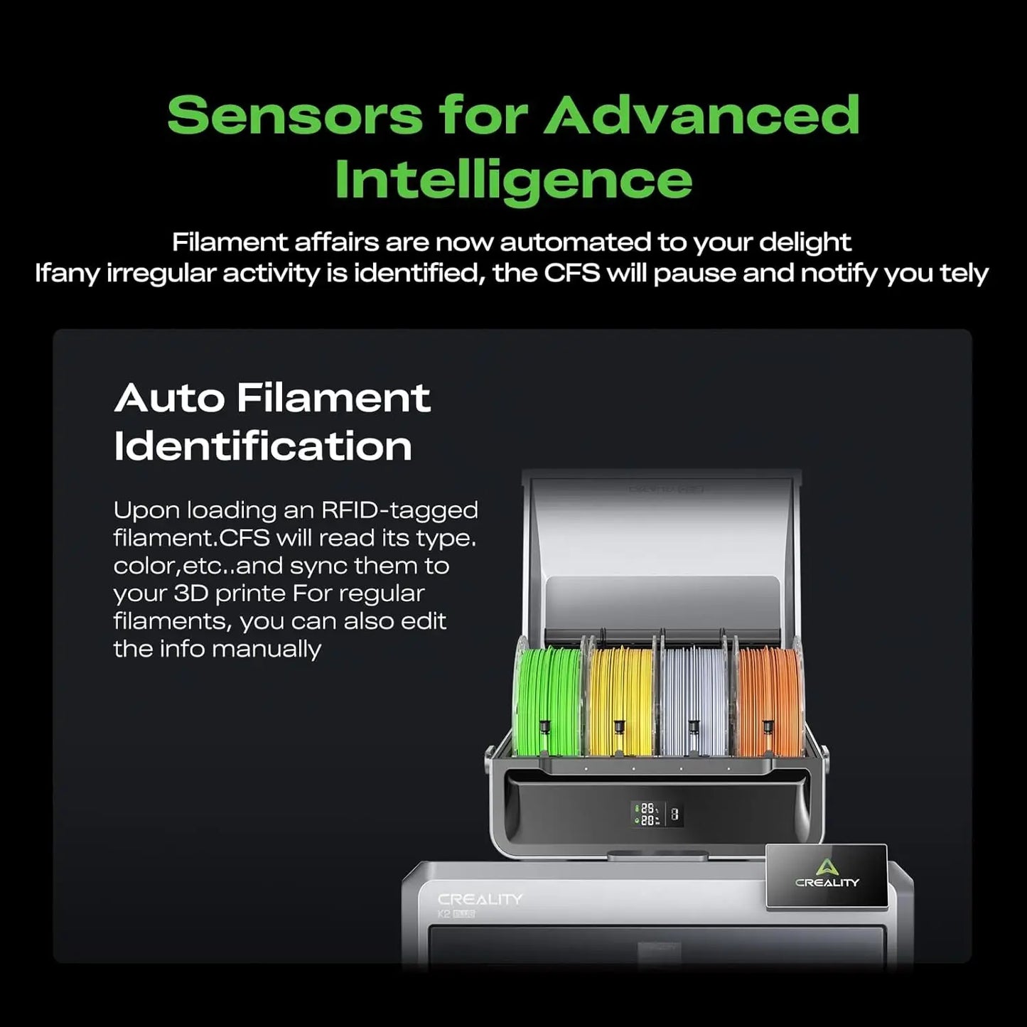Creality CFS 3D Printer Multi Color Auto Filament System Anti-Moisture Filaments Storage for Creality K1 Series K2 Plus Printer