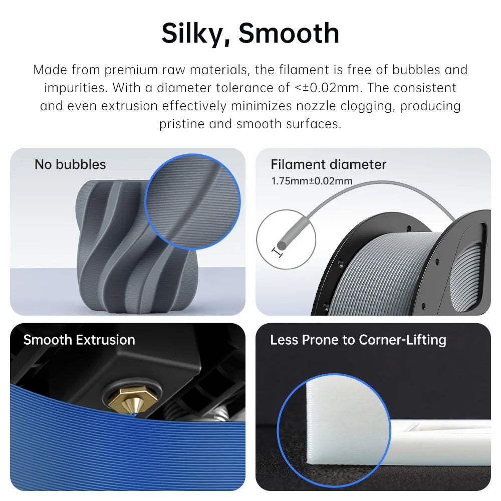 ANYCUBIC PLA+ Refill Filament Spooless FDM 3D Printer Printing Material Colorful Toughness PLA+ Filament for Kobra 3 V2 S1C
