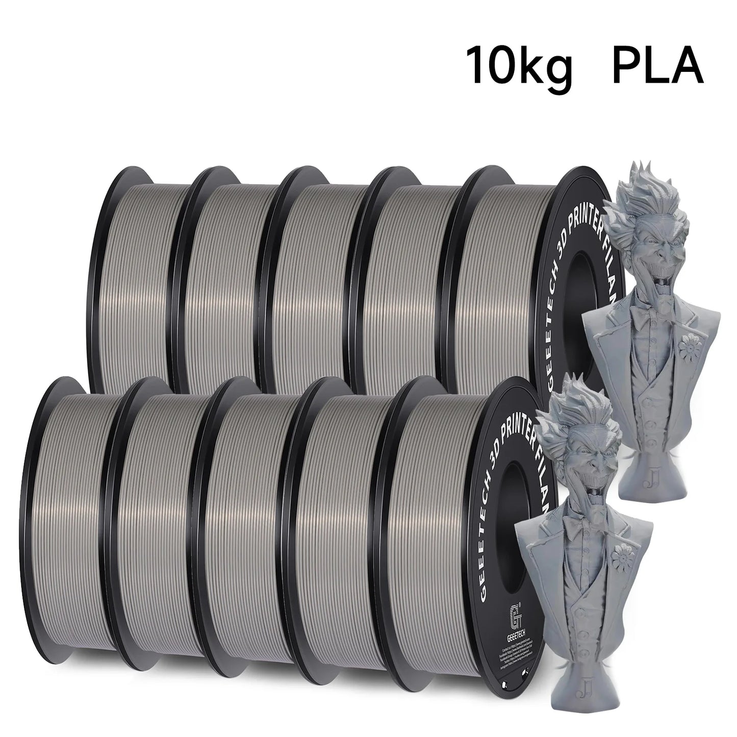 GEEETECH 10Kg In One Box Matte/PETG/Silk PLA/TPU/ABS 3D PLA Filament 1.75mm Spool Wire For 3D Printer Material,Safety