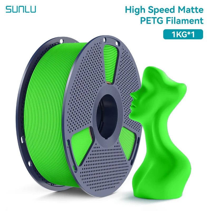 SUNLU Matte PETG 1KG 3D Filament 600mm/s High Speed Matte Finish 1.75mm±0.02mm Neatly Wound PETG for Most FDM Printers