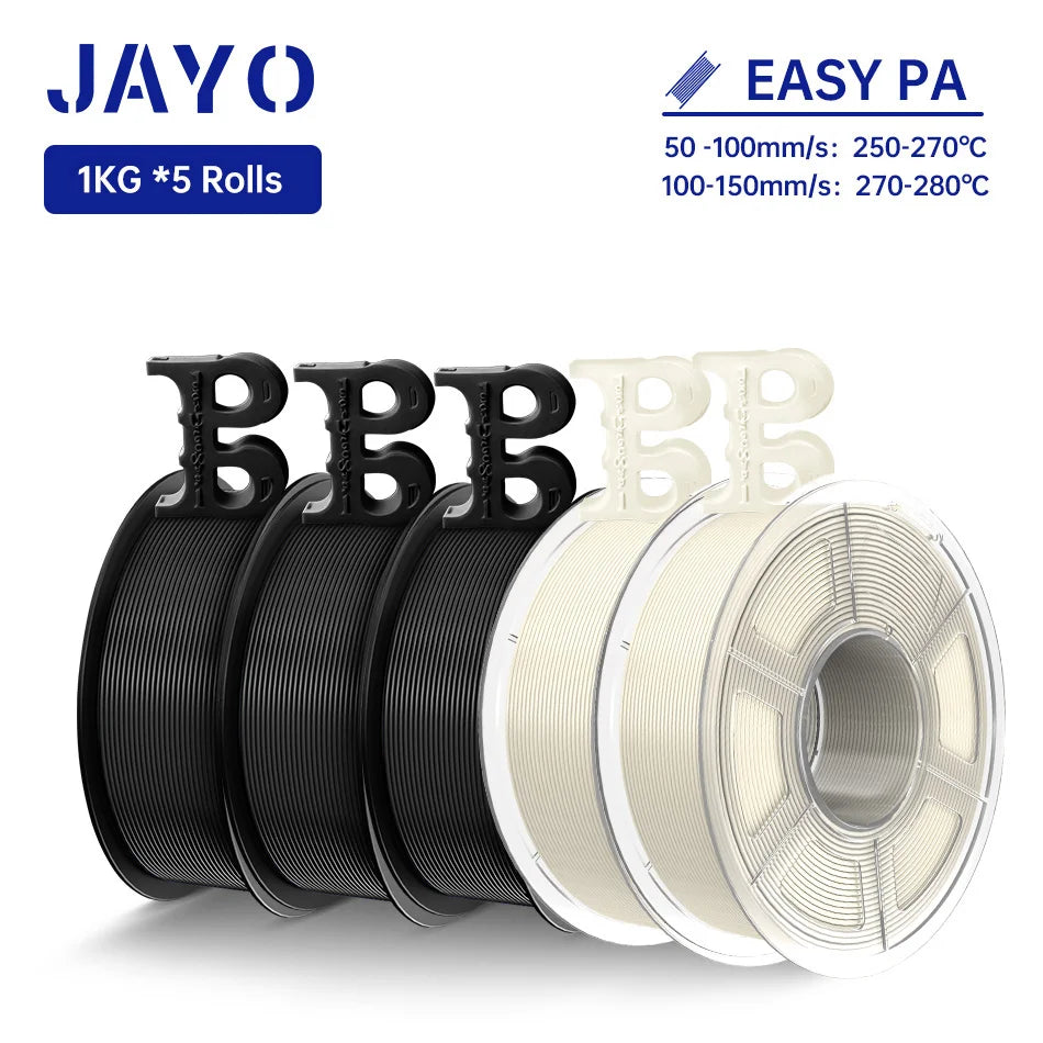 JAYO Easy PA Nylon 3D Filament 1KG 3D Printer Filament Fit Most FDM Printer Polyamide (PA) Nylon Filament Warp-Free Printing