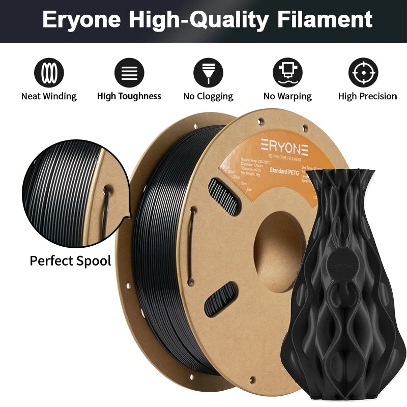 ERYONE 3/5/10KG Standard PETG Filament 1.75mm 3D Print,Multicolor Available,petg filament,3D Filament Wholesal ,1KG/Spool