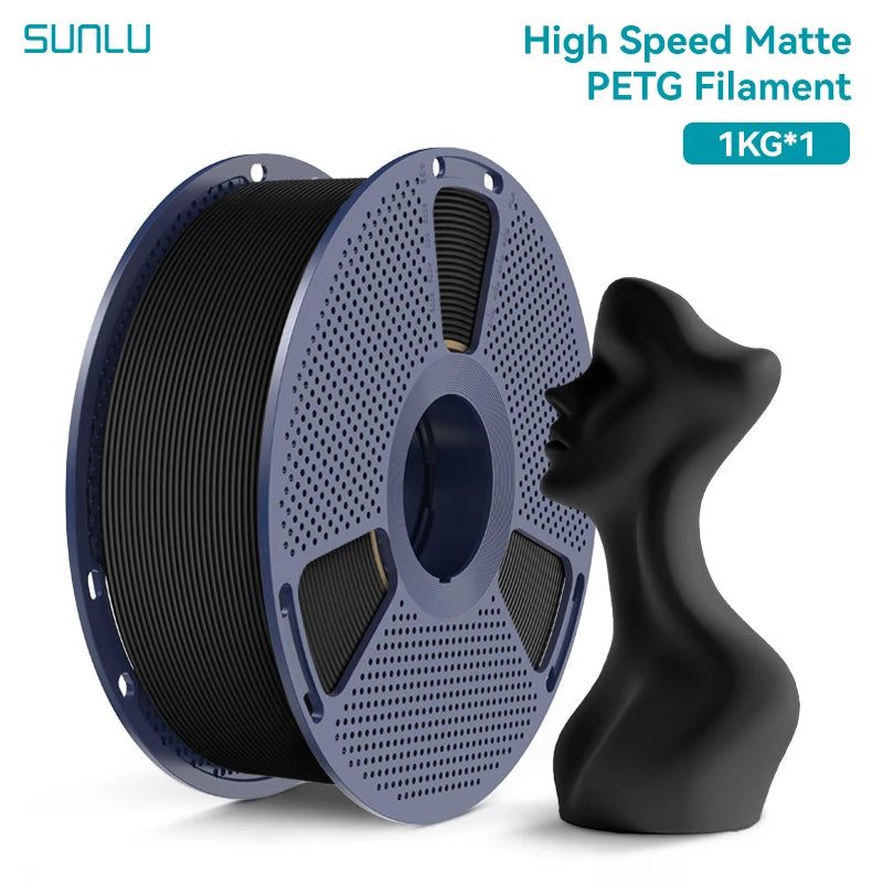 SUNLU Matte PETG 1KG 3D Filament 600mm/s High Speed Matte Finish 1.75mm±0.02mm Neatly Wound PETG for Most FDM Printers