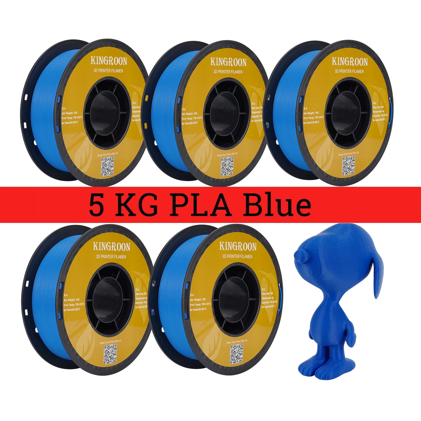 KINGROON 5KG PLA TPU PETG Filament Mix color 1.75mm 3D Printer Plastic No Bubble Spool 3D Printing Materials Wholesales