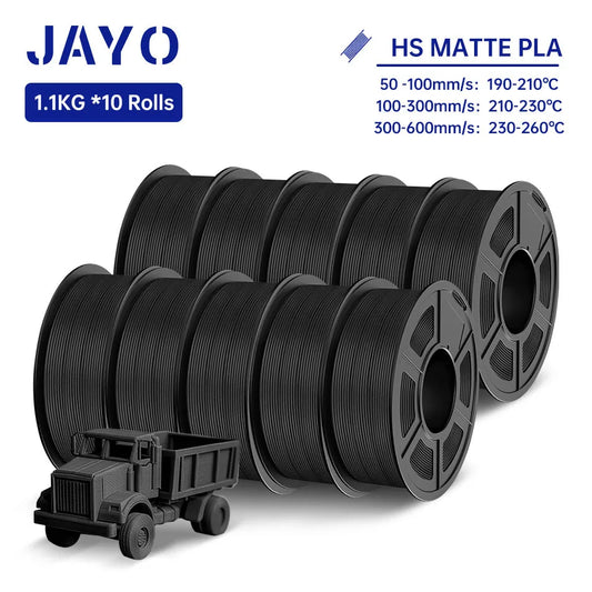 JAYO PLA Classic 3D Printer Filament 1.75mm High Speed Matte PLA 3D Filament 10Rolls/set Neatly Wound Matte Effect 1.1KG/Roll