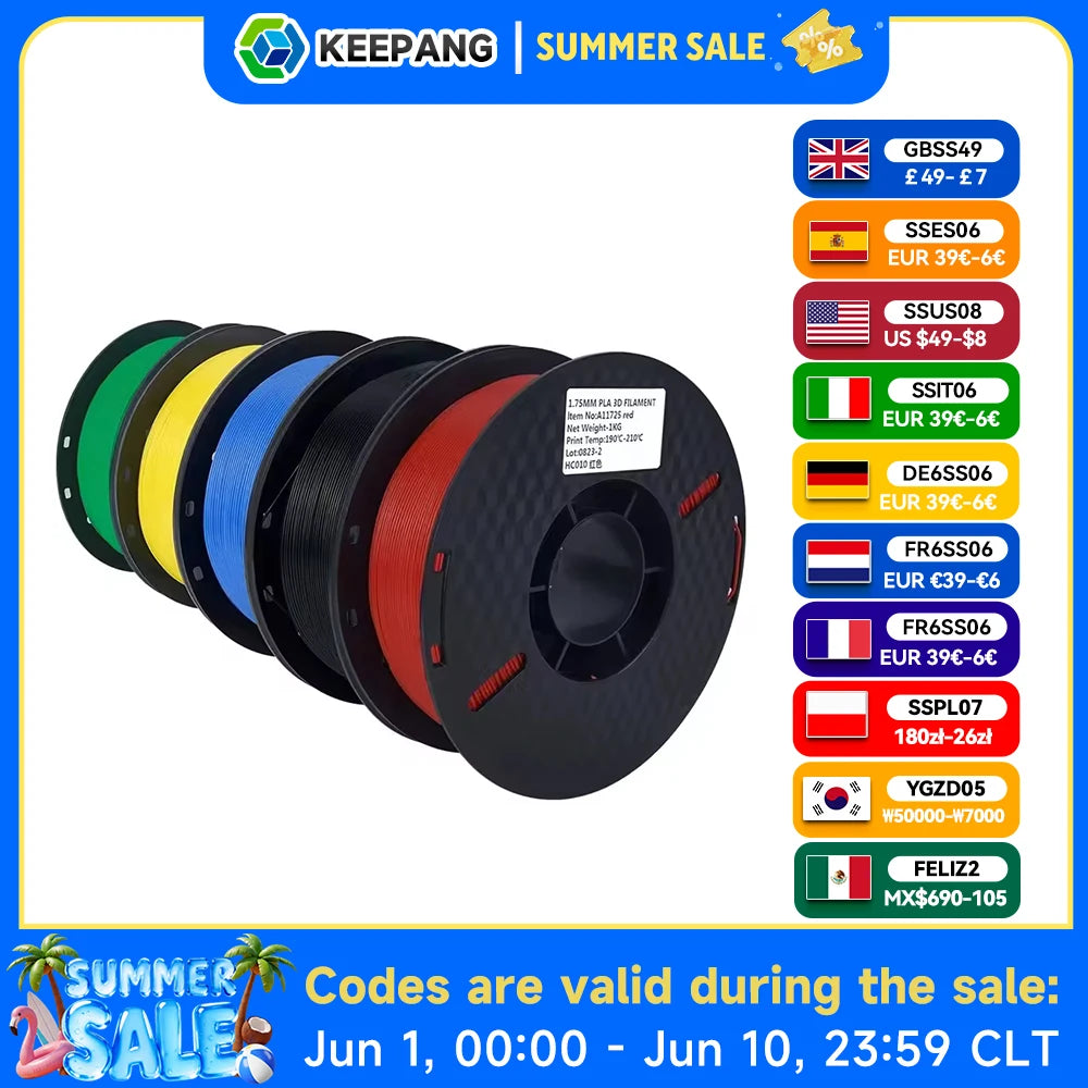 5KG Mix Colors PLA filament 1kg 1 75mm For 3D Printer PLA Material for 3D Printing filamento pla 3D Printer Filament