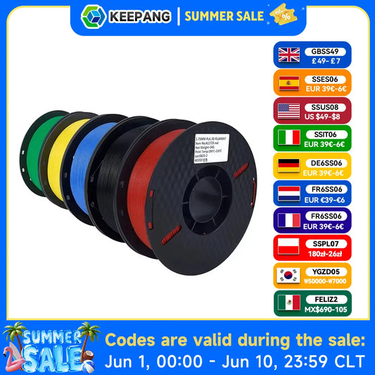 5KG Mix Colors PLA filament 1kg 1 75mm For 3D Printer PLA Material for 3D Printing filamento pla 3D Printer Filament