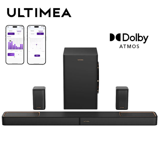 ULTIMEA Skywave F40 Boom 5.1.2ch Sound Bar with Dolby Atmos, Surround Sound System for TV with Subwoofer & 2 Surround Speakers