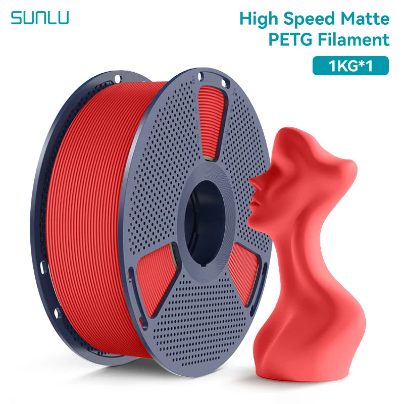 SUNLU Matte PETG 1KG 3D Filament 600mm/s High Speed Matte Finish 1.75mm±0.02mm Neatly Wound PETG for Most FDM Printers