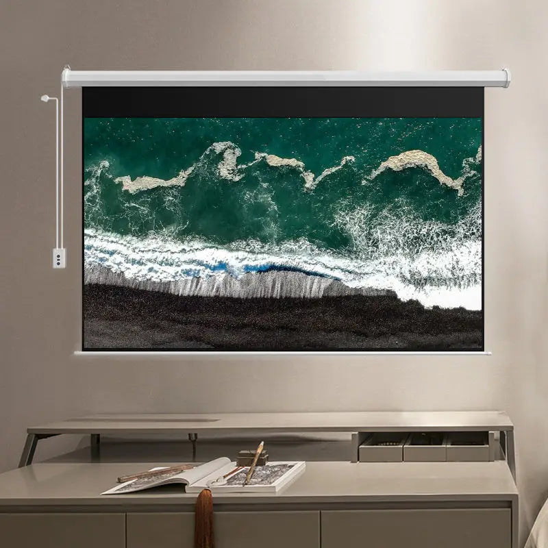 Projection Screen,Motorized,Projector Screen,200 Inch 16:9,Roll Up Screen,Remote Control Indoor Home Theater HD Movie Projection