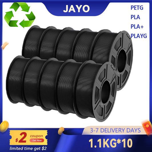 JAYO 5/10 Rolls 3D PETG/PLA/PLA+/PLA Matte Printer  Filament 1.75mm No Bubble 3D Printing Materials for 3D Printer&3D Pen